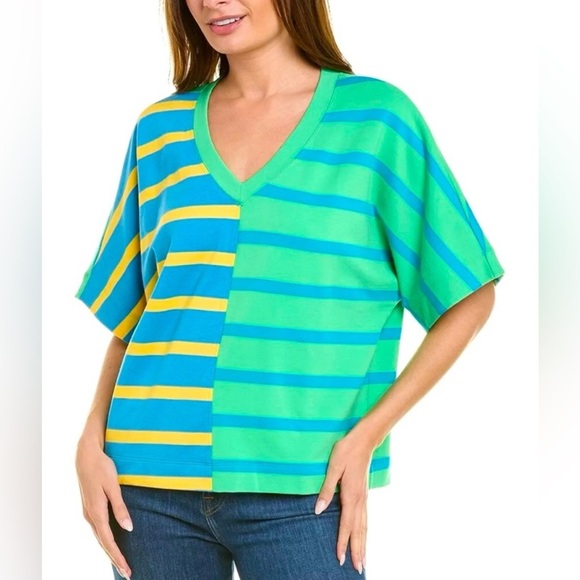 Cabi Size Medium V-neck Dolman Sleeves Oversized French Terry Cabana Top #6213 - Picture 1 of 6